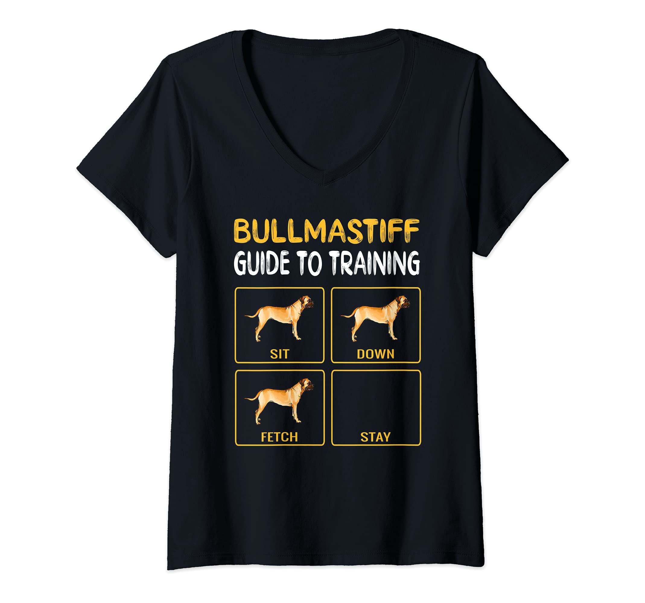 Womens Bullmastiff Guide To Training Dog Obedience V-Neck T-Shirt