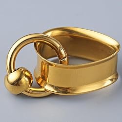 Twolobes 1 pair Gold Ear Gauges Drop Pattern with 1
