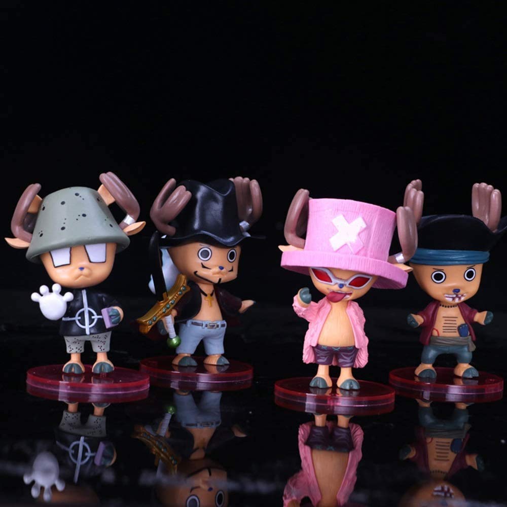 Exquisite action figures 4pcs Tony Tony Chopper Cosplay Bartholemew Kuma/Teach/Dracule Mihawk/Doflam