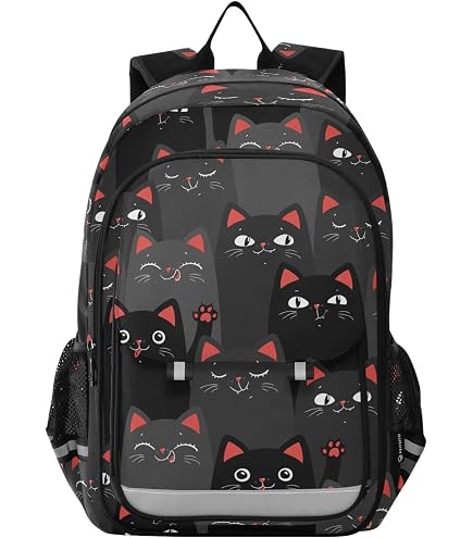 ALAZA Cute Little Black Cat Backpack - 11.6x6.9x16.7 Inch Kids School Bag, Water Resistant - View #4