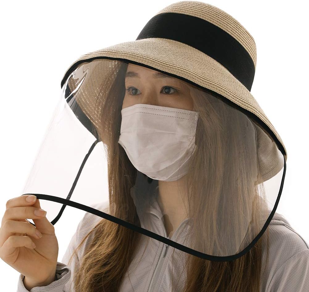 Comhats UPF 50 Sun Hat Women Foldable Adjustable with Removable Protective Face Shield 6-10 Days Priority Delivery