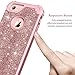 Lontect Compatible iPhone 8 Case, iPhone 7 Case Luxury Glitter Sparkle Bling Heavy Duty Hybrid Sturdy High Impact Shockproof Protective Cover Case for Apple iPhone 8 / iPhone 7 - Shiny Rose Gold
