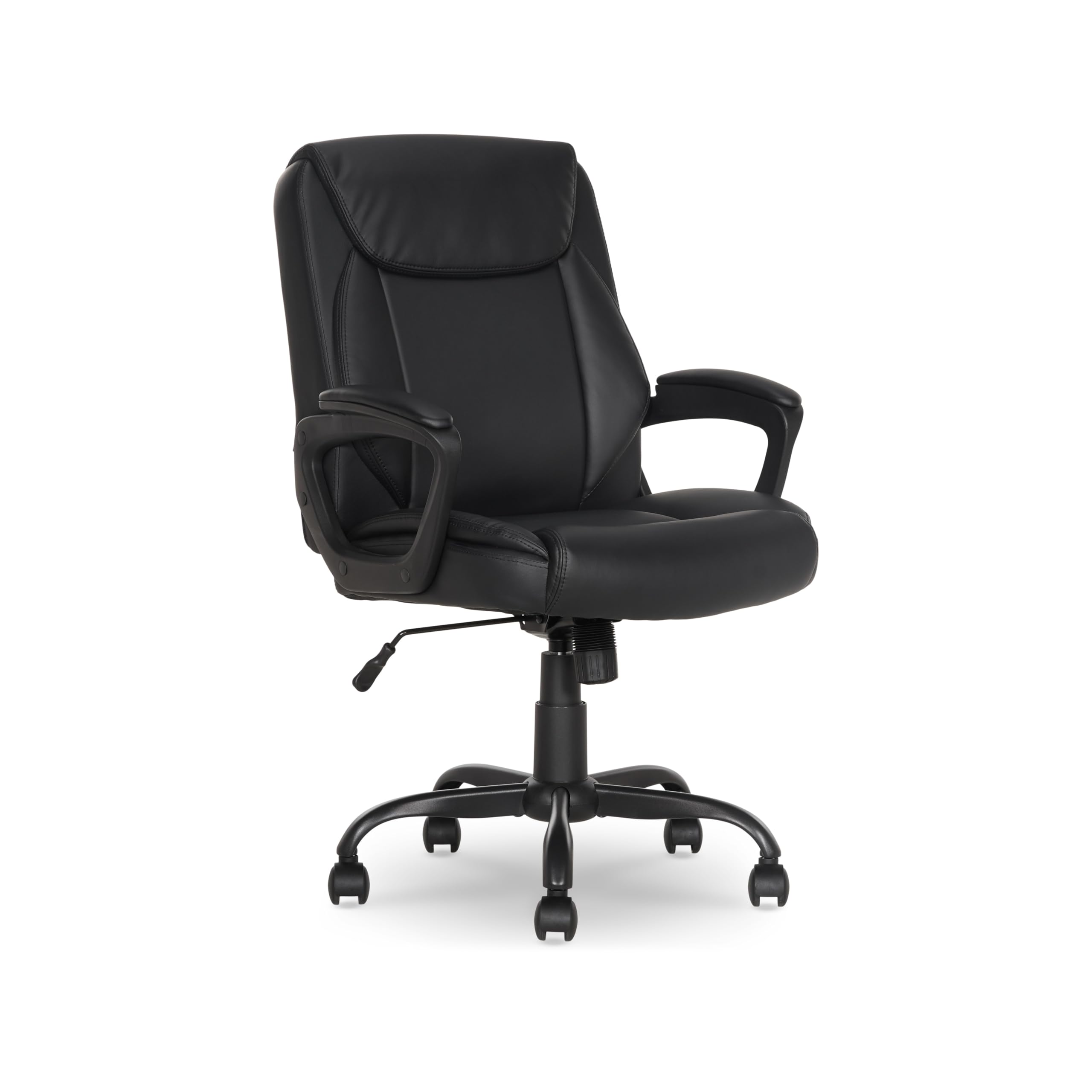 Photo 1 of ***SIMILAR IMAGE****Amazon Basics Classic Puresoft PU Padded Mid-Back Height Adjustable Office Computer Desk Chair with Armrest, 26"D x 23.75"W x 42"H, Black