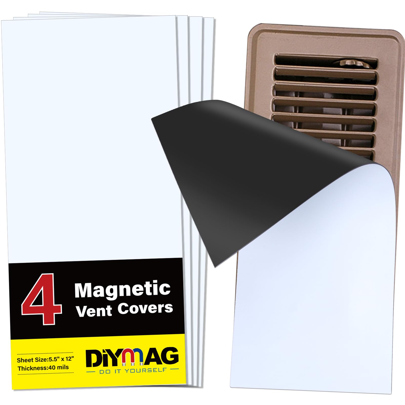 DIYMAG Magnetic Vent Covers-5.5" x 12",4 Pack Vents Cover