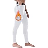Runhit Men's Thermal Compression Pants with Pockets Base Layer for Cold Weather Wintergear Sports Running Leggings Tights