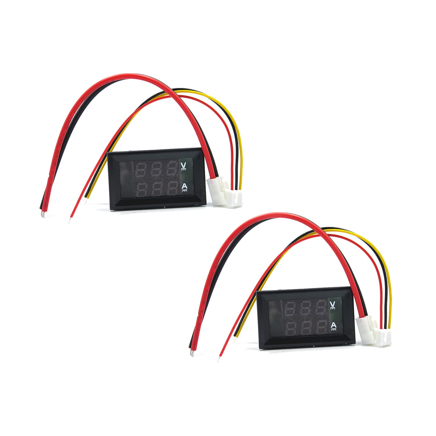 Hailege 2pcs 0.28"LED Digital Voltmeter Ammeter DC0-100V 10A Voltmeter Ammeter Current Meter 2-in-1 Digital Multimeter 10A Volt Amp Tester Meter with 5 Wires 0.28" Red and Blue Dual LED Display