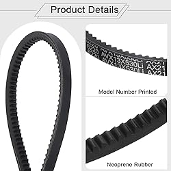 uxcell 2Pcs AX21 EPDM V-Belt, Raw Edge Cogged