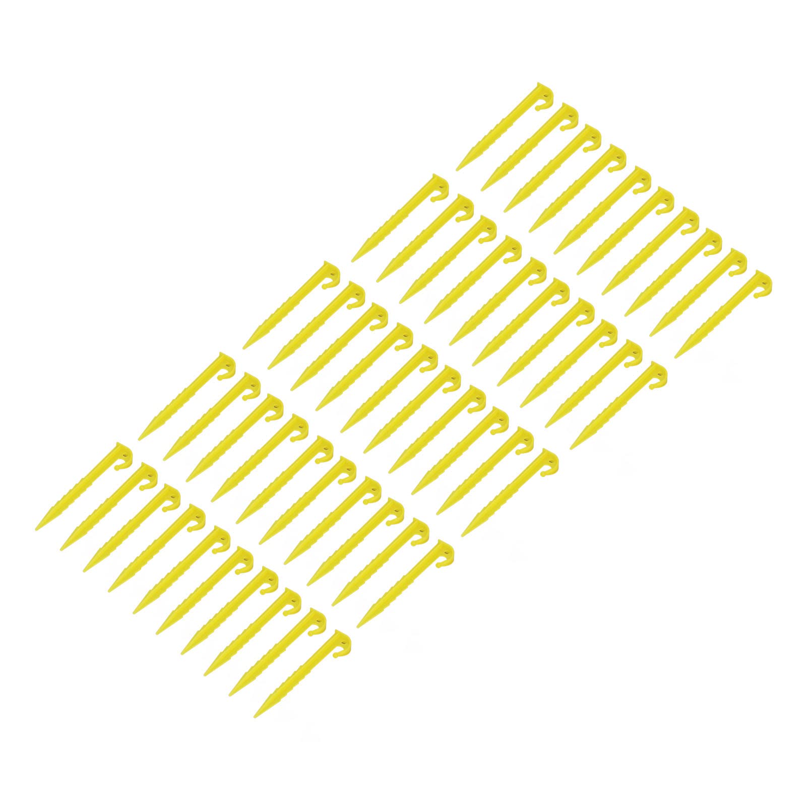 5.5 Inch 50pcs Heavy Duty ABS Plastic Tent Peg UV Resistant Outdoor Beach Skewer for Awning (Yellow)