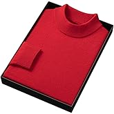 zhilifs Men's Mock Neck Sweater Warm Wool Knitted