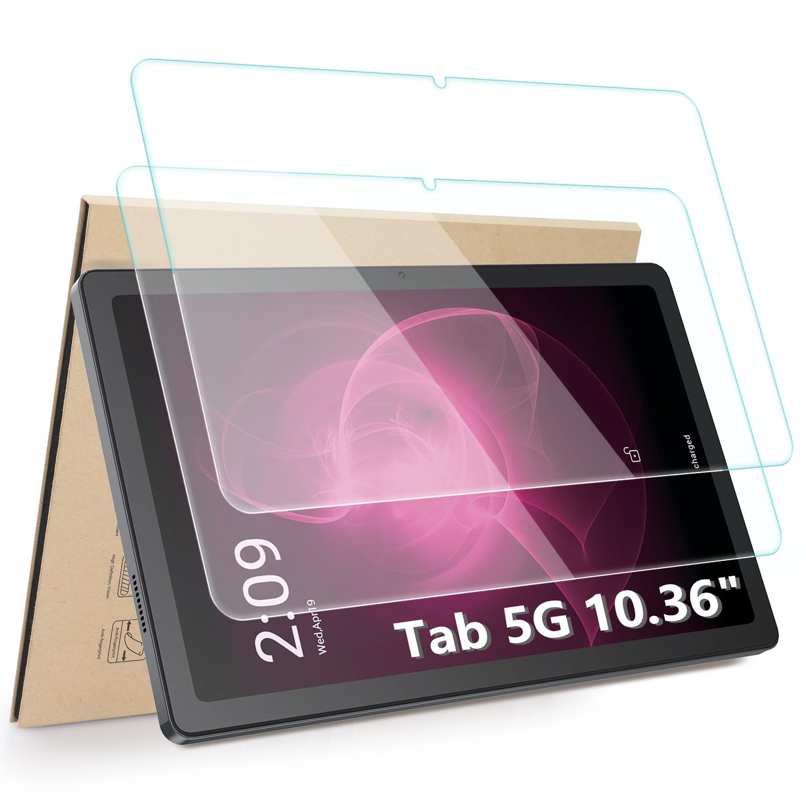 Photo 1 of Hianjoo 2-Pack Screen Protector ONLY Compatible with T-Mobile Revvl Tab 5g Tablet 10.36" 2023 Release (NOT Compatible with REVVL Tab 2 10.1" 2025), [HD Clarity] [9 Hardness] Anti-Scratch Tempered Glass Easy Installation