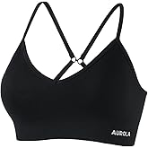 AUROLA Serpent Seamless Sports Bras for Women,Backless Padded Strappy Workout Gym Yoga Crop Tops