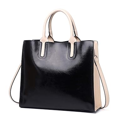 Zg gift Zg Women Genuine Leather Top Handle Satchel Daily Work Tote Shoulder Bag