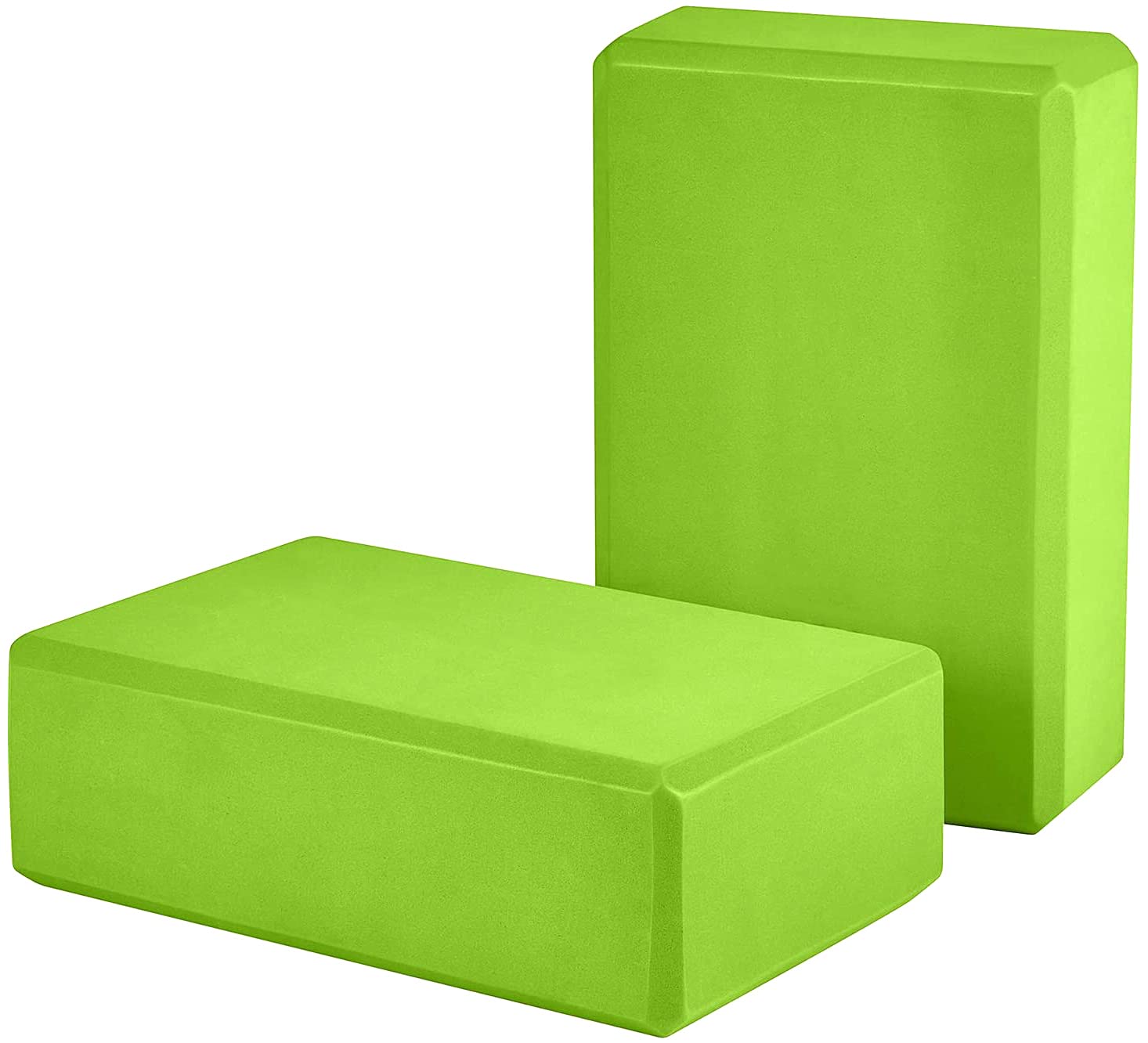 Yoga Block [Pack Of 2] High-density Eva Foam Block To Improve Strength Flexibility, Yoga Bricks Support Deepen Poses, Lightweight And Non-slip Surface Ideal For Yoga And Pilates (Green)