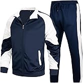 Hooteria Men's Track Suits Sets Long Sleeve Full-zip Sweatsuit Athletic Jogging Gym 2 Piece Outfit