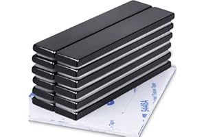 LOVIMAG Rare Earth Bar Magnets, Waterproof Strong Neodymium Magnets with Epoxy Coating and Double- Sided Adhesive for Fridge, Scientific, Shower Door, Office etc, 60 x 10 x 3 mm, Pack of 12