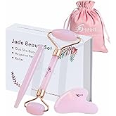 9 9PINE Valentines Day Gifts for Women,Wife,Girls,3-in-1 Gua Sha & Jade Roller Facial Tools Set -Jade Roller & Gua Sha Kit& Facial Massage PenFacial Massage Device for Skincare, Best Gift (Pink)