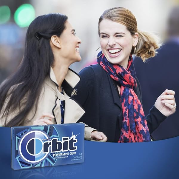 ORBIT GUM PEPPERMINT SUGAR FREE CHEWING GUM, SINGLE PACK, 14 PIECE