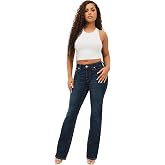 True Religion Women's Becca Crystal Flap Mid Rise Bootcut Jean | Womens Jeans, Bootcut Jeans for Women, Stretch Denim
