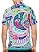 La Leela Hawaiian Shirt For Men Short Sleeve Front-Pocket Print Camp Teal Blue Blue