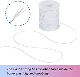 Tenn Well 1mm x 100m Elastic String White Beading Cord Jewelry Making view 3