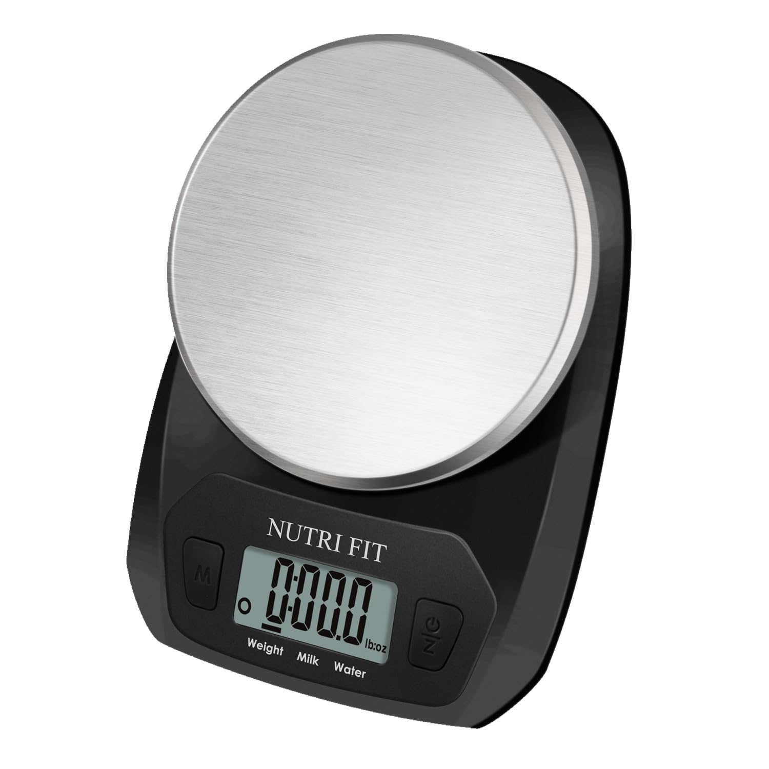 NUTRI FIT Digital Food Scale Small Kitchen Scales Weight in Grams and OZ for Cooking Baking Weight Loss, Stainless Steel Tare & Backlit LCD Display, Black