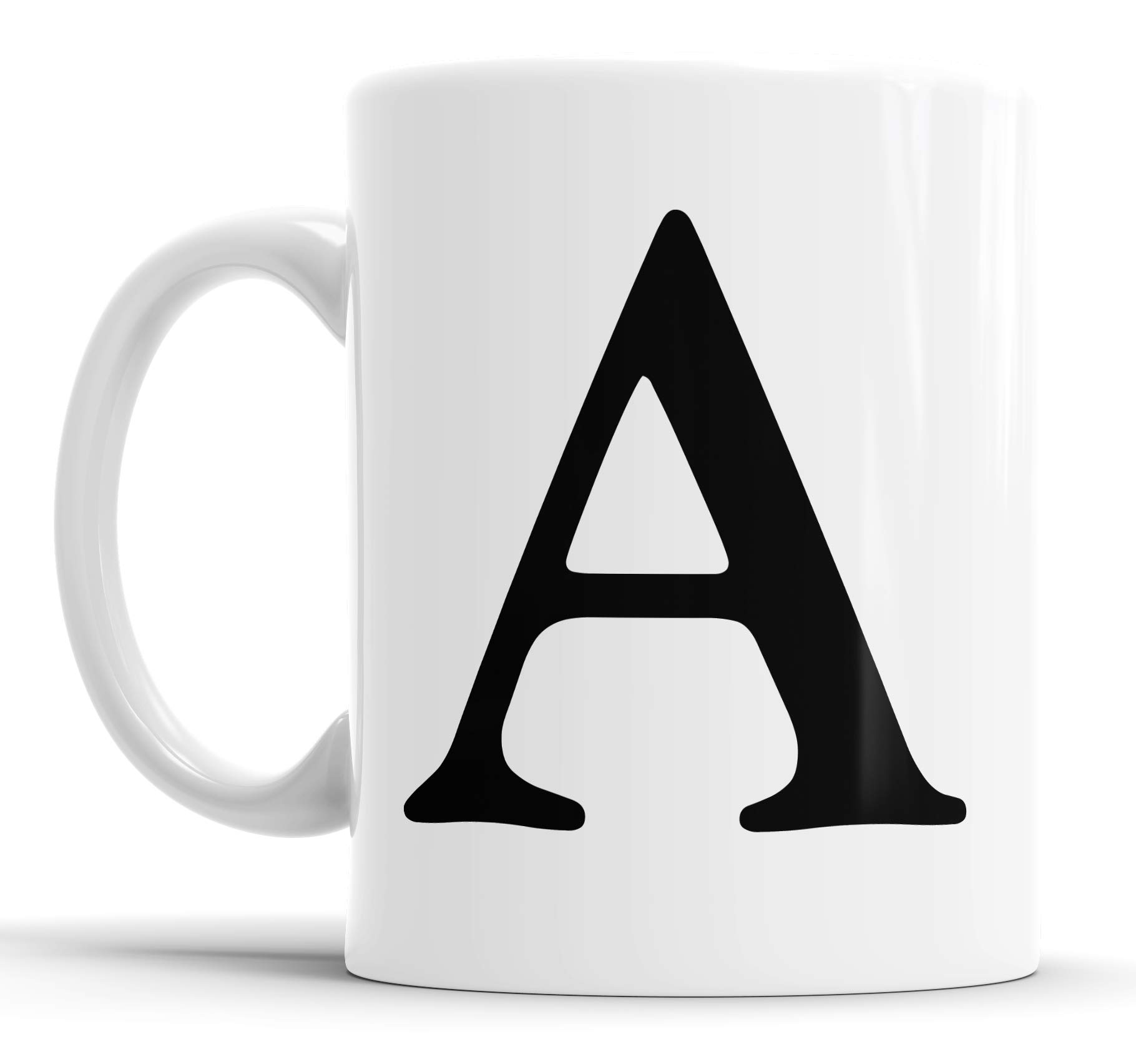 Faithful Prints Alphabet Mug Letter Mugs Initial Coffee Cup Birthday Fathers Day Gift (Letter A)