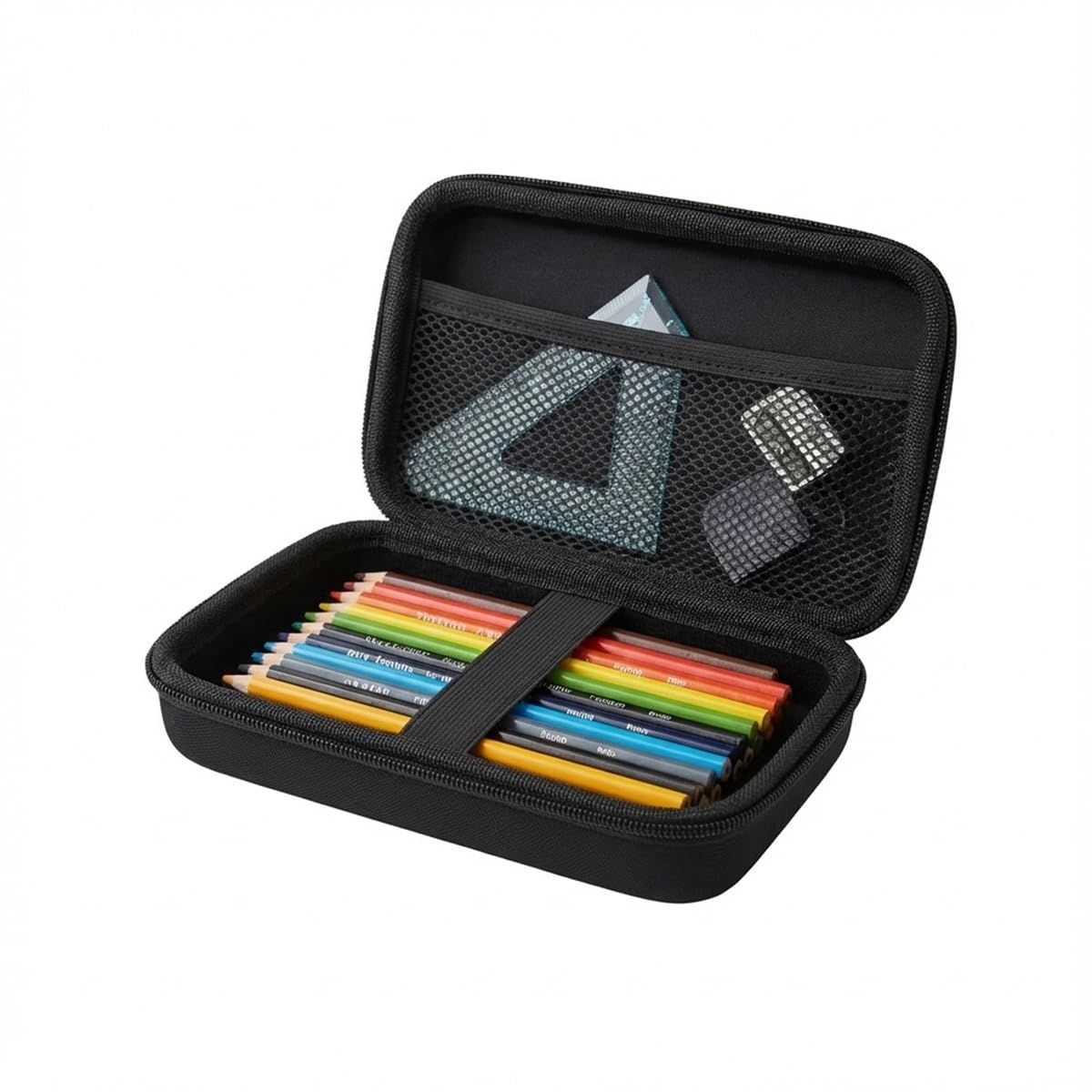 Provance Pencil Case Protective Bag for Pens Office and School Supplies External Dimensions 180 x 100 x 60 mm Inner Dimensions 175 x 95 x 58 mm Shock Protection Black (L), black, L, Modern