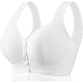 FHTECO Daisy Bras for Older Women Floral Plus Size Bra Wireless Front Closure Bras for Senior Daisy Comfort Tshirt Bra