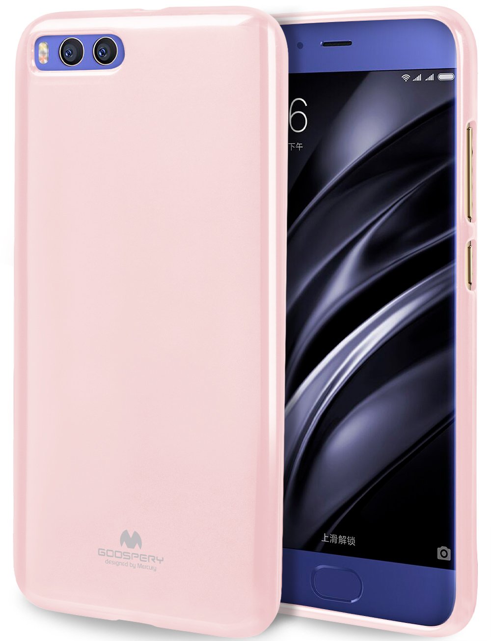 Goospery Pearl Jelly for Xiaomi Mi 6 Case (2017) with Screen Protector Slim Thin Rubber Case (Pink) XIAMI6-JEL/SP-PNK