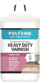 Polyvine Heavy Duty Varnish Satin or Dead Flat 4 Litre Interior Quick Dry