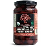 Organic Black Kalamata Olives - NON-GMO - Gluten Free - Large - Pitted - USDA Certified Organic (13.1 oz) - Product of Kalama