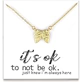 GINAZL Angel Wings Memorial Necklace Sympathy Gifts for Loss of Loved One Bereavement Gift Memorial Gifts for Loss of Dad Mom