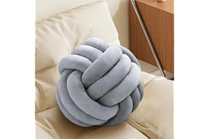 KUCCO-PILLOW Knot Pillow Ball-Shaped Decorative Throw Pillows,Silver 20cm Cute Couch Cushion Knotted Plush Pillow Suitable for Living Room Bed Decoration Handmade Braided Throw Pillows