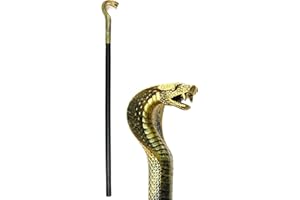 Skeleteen King Cobra Pimp Cane - Egyptian Style Staff or Scepter for Emperor - 1 Piece Costume Accessory Prop Gold