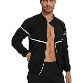 NINGMI Sauna Suit for Men Sweat - Long Sleeve Shirt Jacket Workout Body Shaper Zipper Top Slimming Fitness Trainer Gym