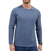 ZVX Men's Solid Color Long Sleeved T-Shirt Casual Top for Spring and Autumn Daily Top