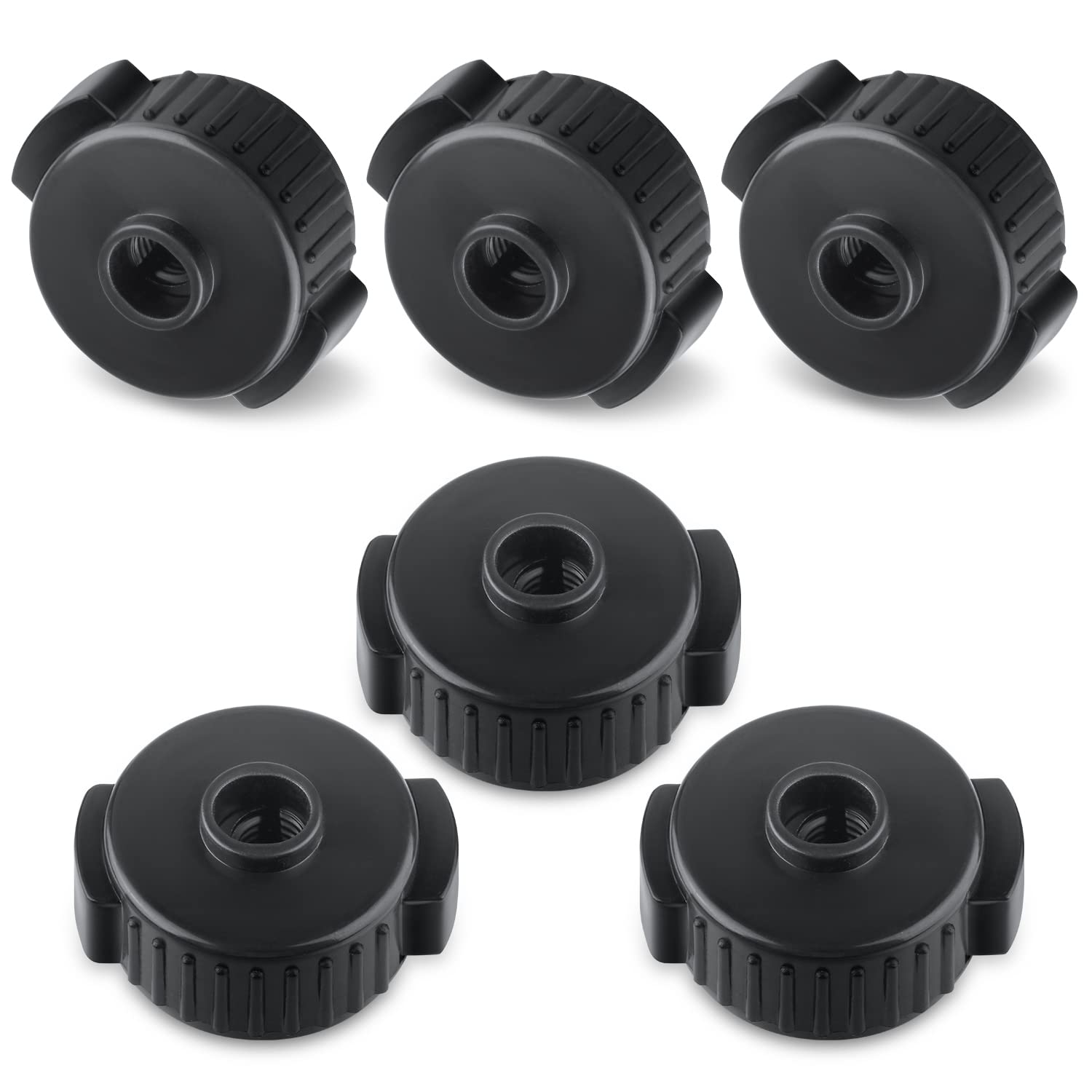 6pcs Quick Release Cymbal Nut Set - 8mm Black Plastic Lock Mate for Percussion Jazz Drum Kit Parts Accessories