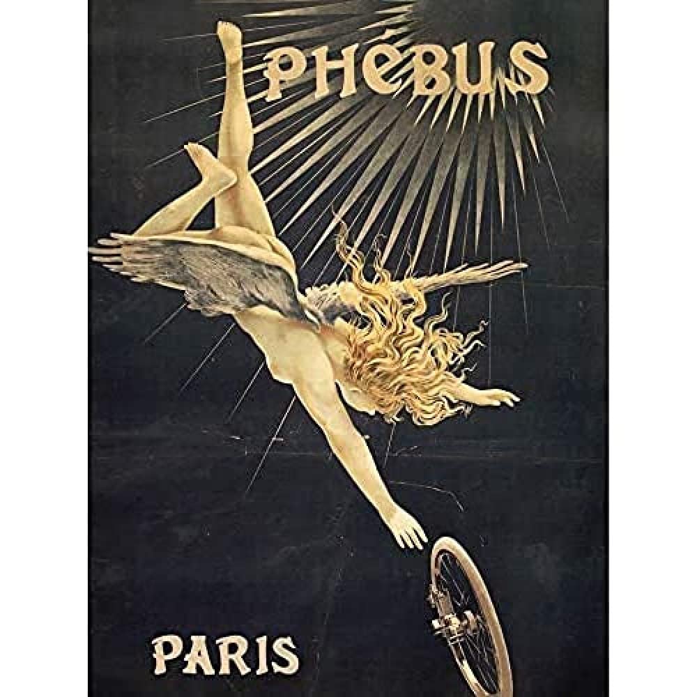 Gray Phebus Cycles Apollo Sun Paris Advert Art Print Canvas Premium Wall Decor Poster Mural