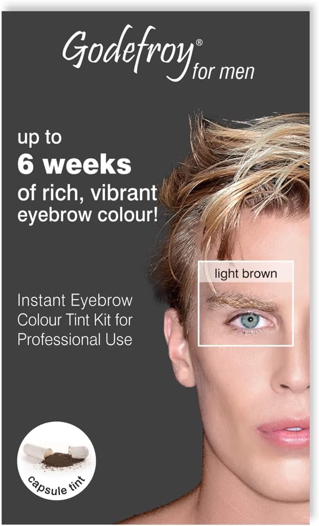 Godefroy Instant Eyebrow Tint for Men Light Brown 2-min, Grey Coverage