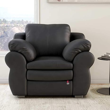Durian Berry Leatherette Single Seater Sofa Black Amazon In
