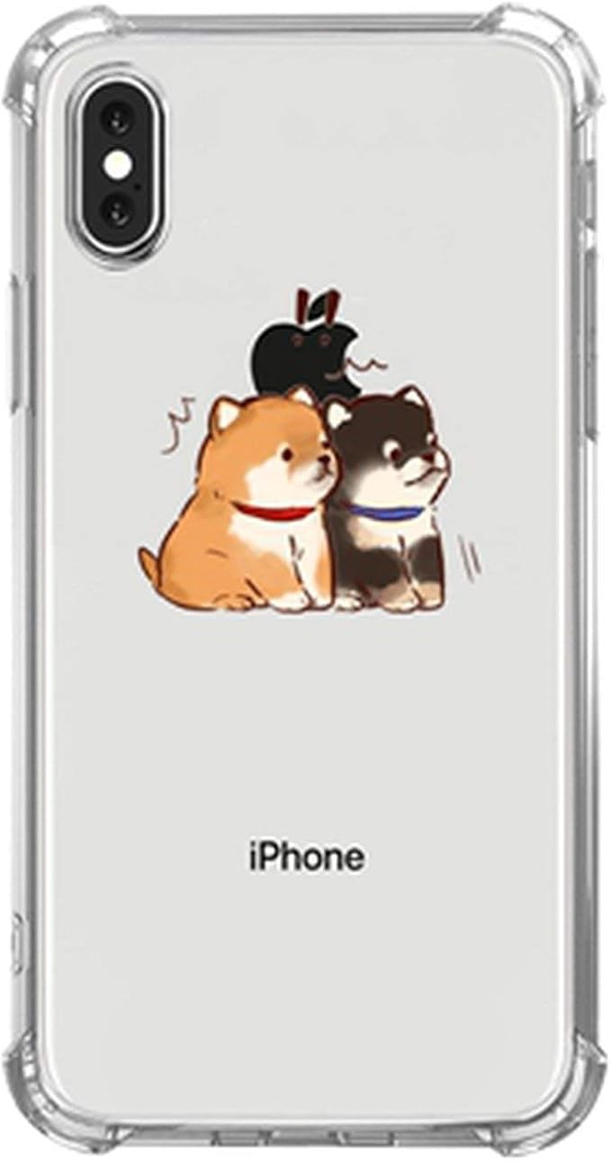 Caja del teléfono del Perro de Shiba Inu TPU para iPhone X XR XS MAX Transparente