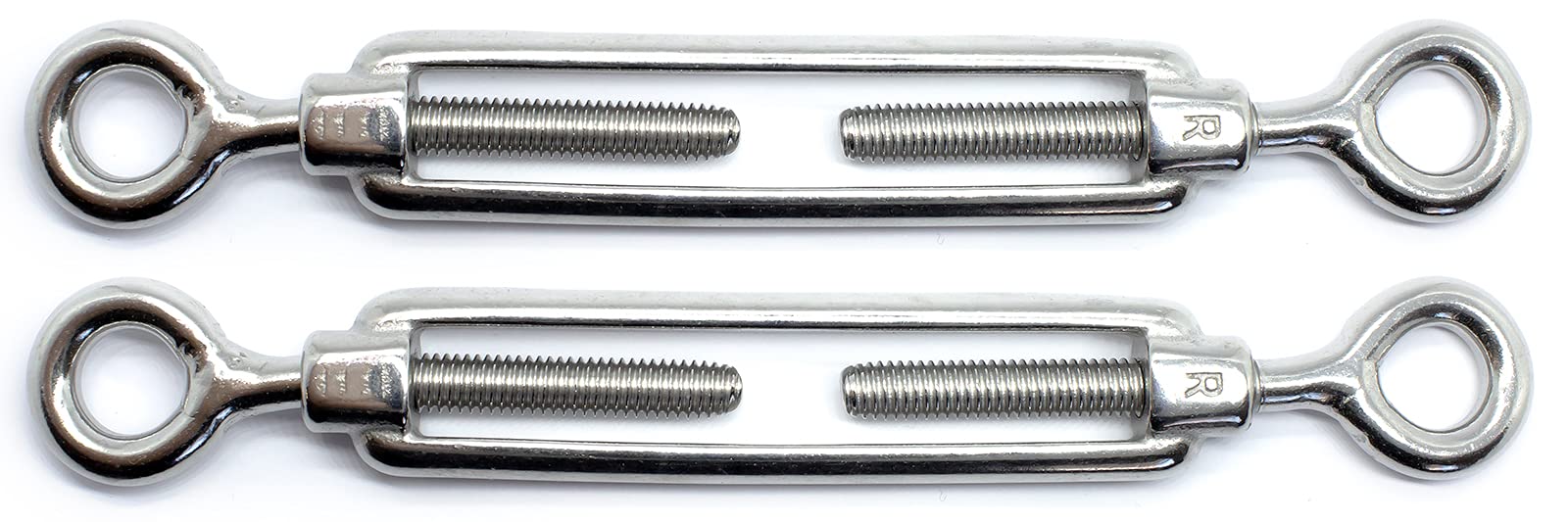 Screws City M6 x 100mm Eye & Eye Turnbuckles Wire Tensioner Strainer Closed Hook Threaded Hook A4 Marine Grade Stainless Steel (Pack of 2) X05A