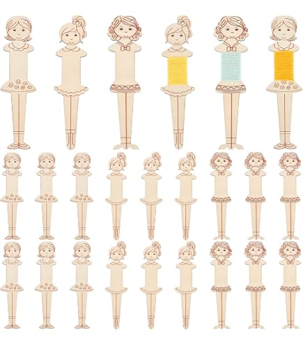 30 Bobinas De Madera Para Manualidades Y Enrollar Hilos, Con Ejes De 1,5 Y 1,7 Cm