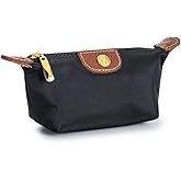 VINWO Womens Unique Change Purse Vintage Nylon Zip Coin Wallet Mini Bag (Black)