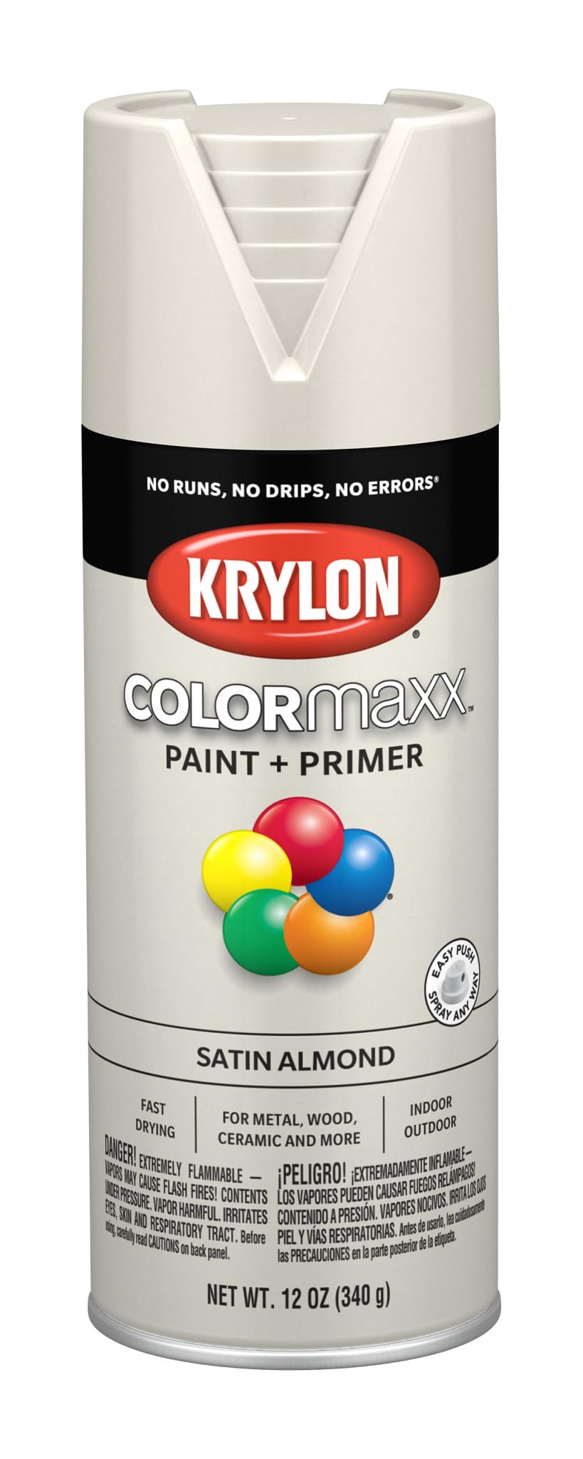 Krylon K05553007 COLORmaxx Spray Paint and Primer for Indoor/Outdoor Use, Matte Sunrise Orange, 12 oz