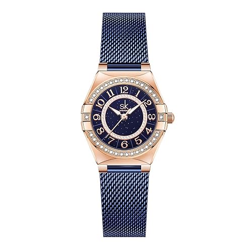 SHENGKE SK Ladies Easy Read Watch with Arabic Numerals Crystal