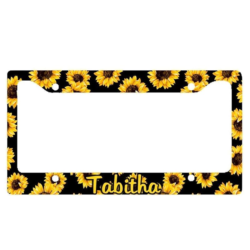 Amazon.com: Personalized Sunflower Black License Plate Frame for your