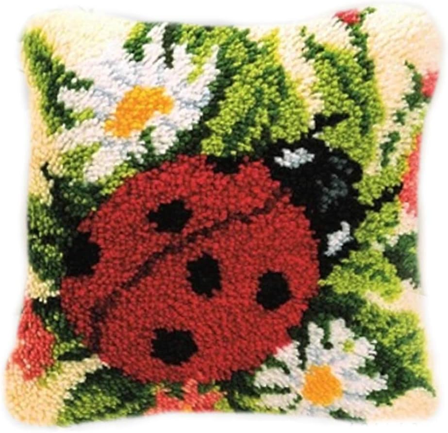 DIY Cushion Carpet Mat Latch Hook Rug Kits Cover Hand Craft Embroidery DIY Pillowcase Crocheting Handmade Baby,Kits Weeding and Parents Gift