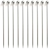 ROYALEAD 10 Pack Cocktail Pick Stainless Steel Fruit Sticks Drink Stirring Sticks Cocktail Pick Party Wedding Accessory