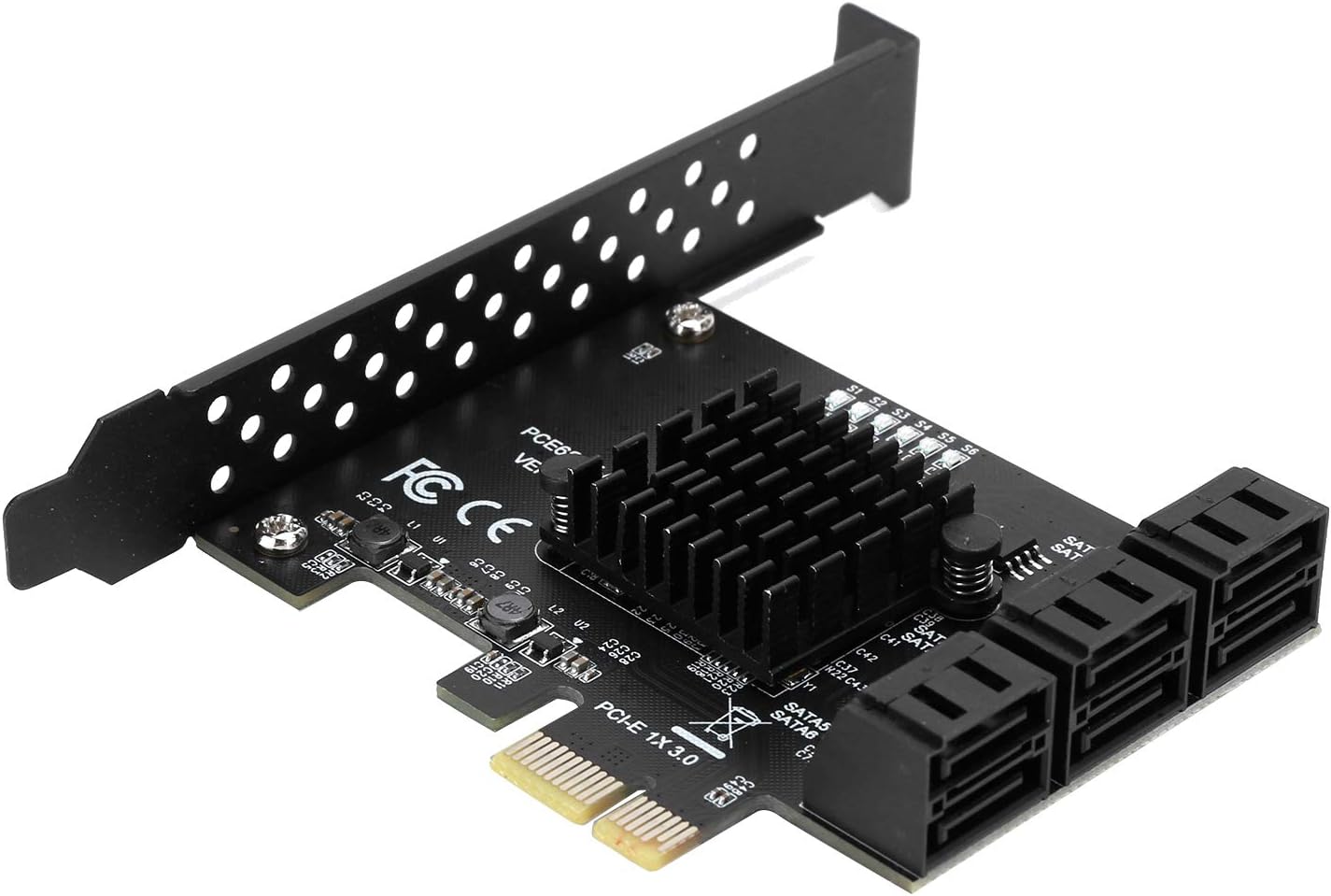 Asm1166 Asm1064 Pcb Zwart Uitbreidingskaart Pcie Naar 6Port3.0 Harde Schijf 6G Asm1166 Master Gen3 1 X Interface